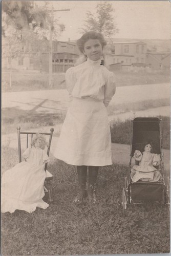 Rppc postcard little girl next - postcard,